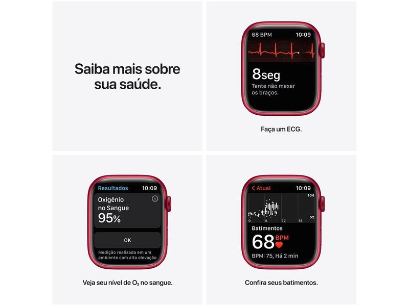 Apple Watch Series 7 45mm GPS Caixa (PRODUCT)RED - Alumínio